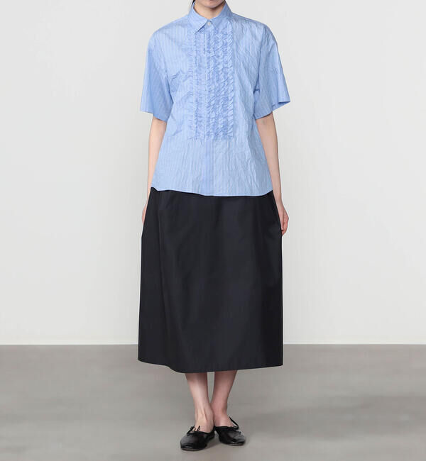  「nicholson & nicholson | ストライプ フリルシャツ WOMEN」|シャツ・ブラウス|