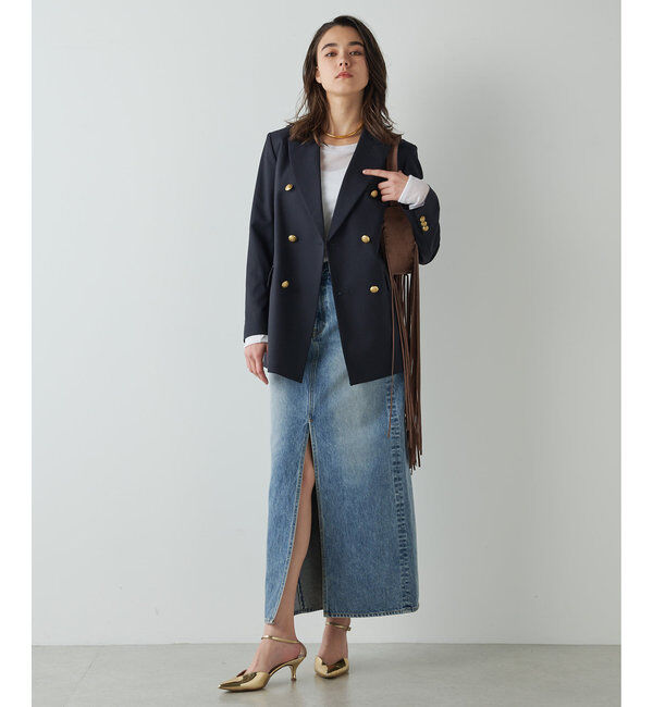  「デニムスリットスカート」|スカート|