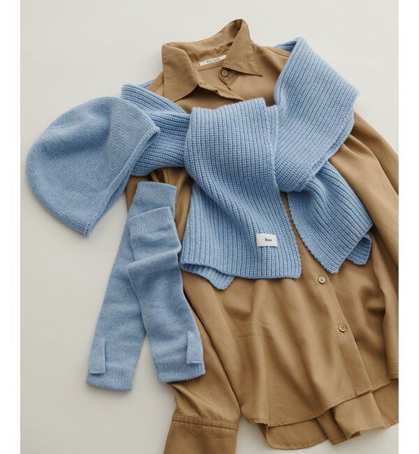 Hoaw.「【Hoaw.】カシミヤリブストール」|マフラー|