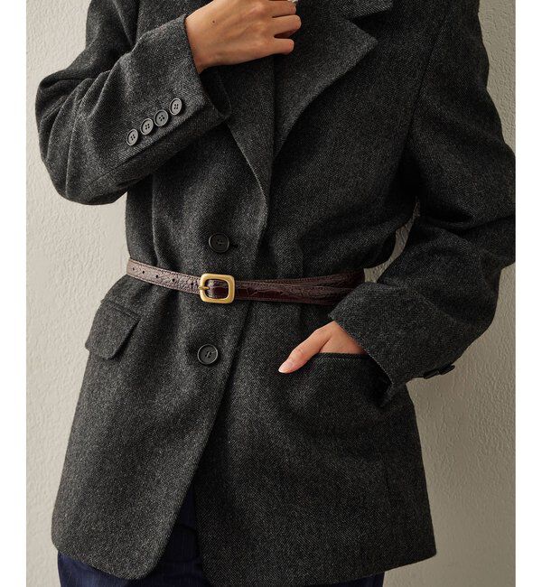 Hoaw.「【Hoaw.】型押しナローベルト」|ベルト|