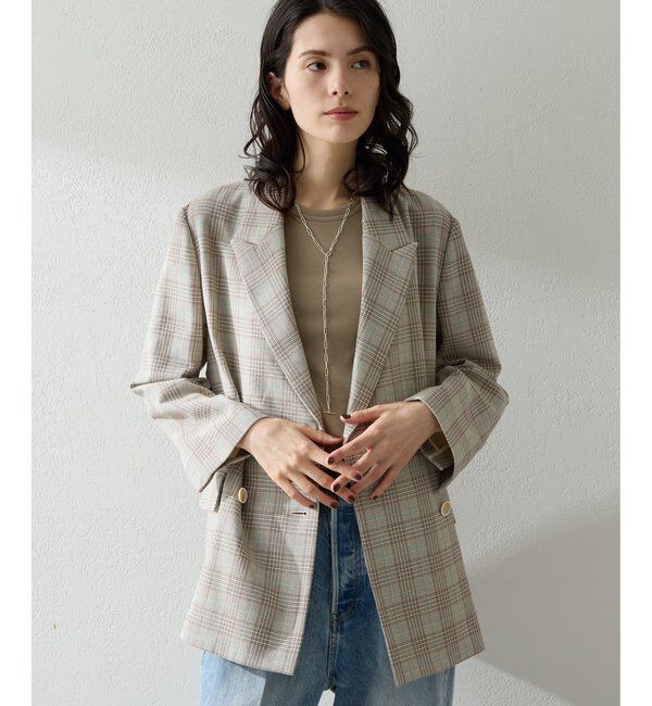  「コットンチェックテーラージャケット」|テーラードジャケット|