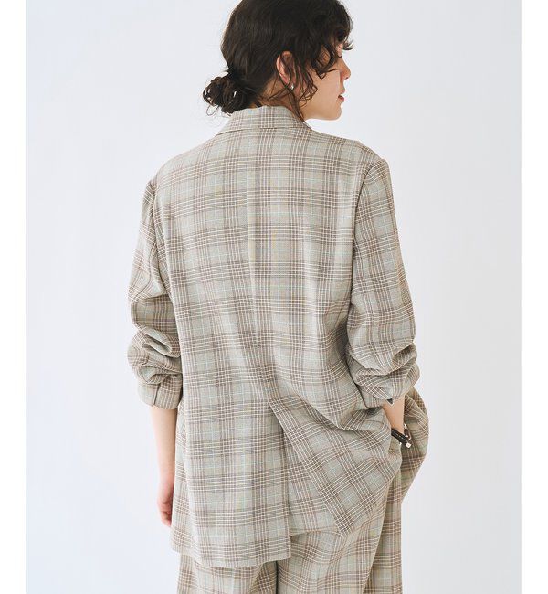  「コットンチェックテーラージャケット」|テーラードジャケット|