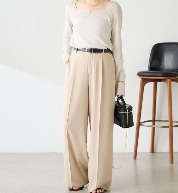  「シアーラメリブスクエアカットソー」|Tシャツ・カットソー|