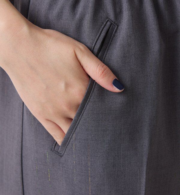  「ラメストライプゴムベルトパンツ」|チノ|