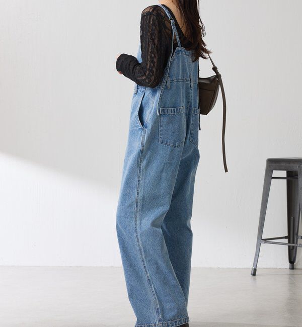  「Q.anos フレアデニムロンパース」|ワンピース|