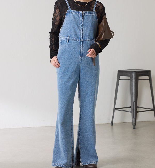  「Q.anos フレアデニムロンパース」|ワンピース|