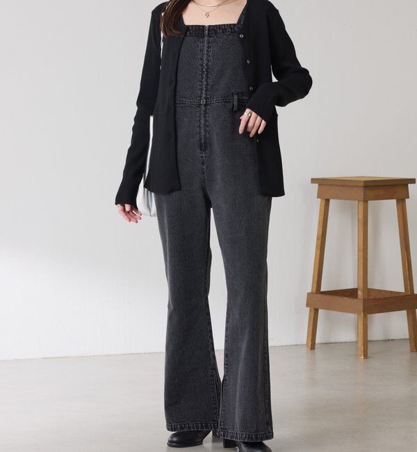  「Q.anos フレアデニムロンパース」|ワンピース|