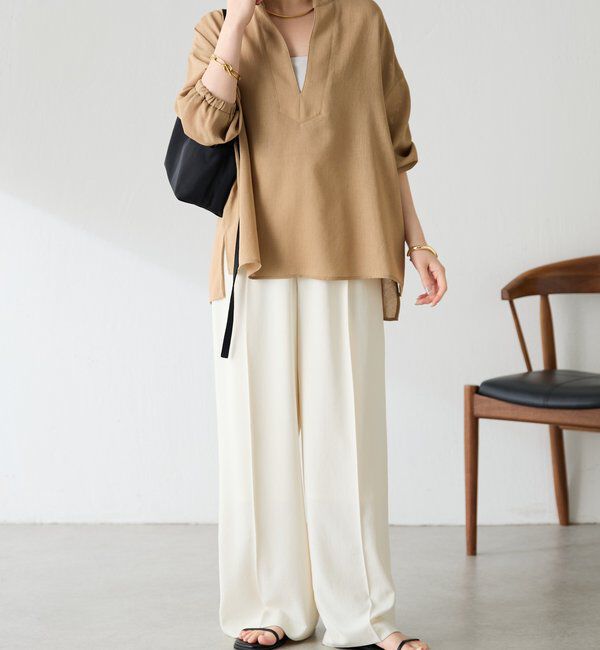  「《マイナス3kg見え/サイズ展開豊富》ジャージワイドパンツ」|スラックス|