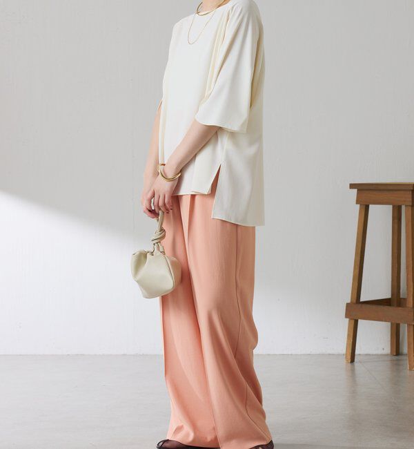  「《マイナス3kg見え/サイズ展開豊富》ジャージワイドパンツ」|スラックス|