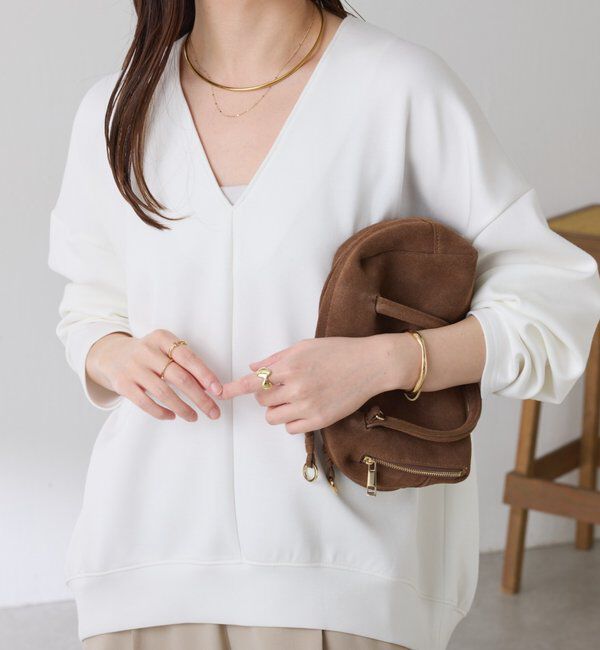  「ポンチＶカットプルオーバー」|Tシャツ・カットソー|