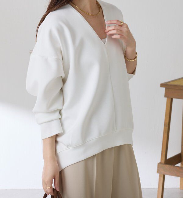  「ポンチＶカットプルオーバー」|Tシャツ・カットソー|