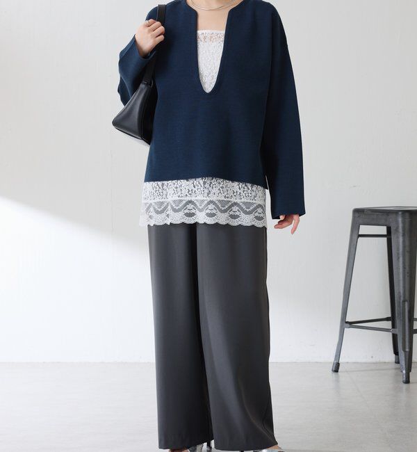  「《着映えアイテム》スカラップレースキャミソール」|シャツ・ブラウス|