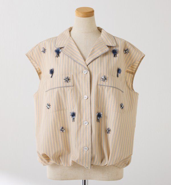  「ビジューストライプブラウス」|シャツ・ブラウス|