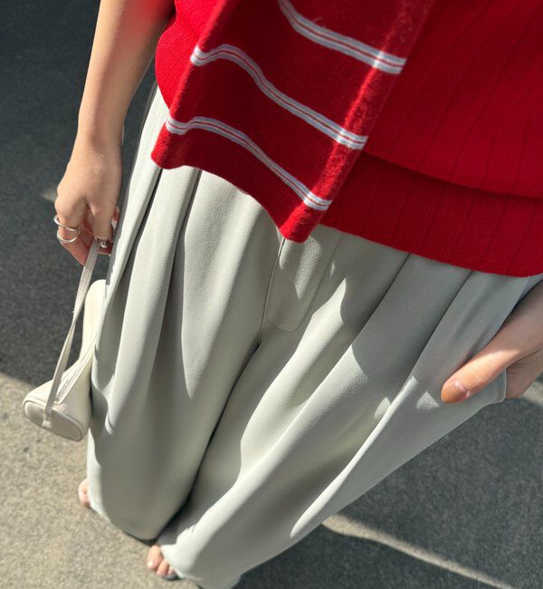  「【累計販売数3万枚突破/21色4サイズ展開！】タックワイドパンツ」|チノ|