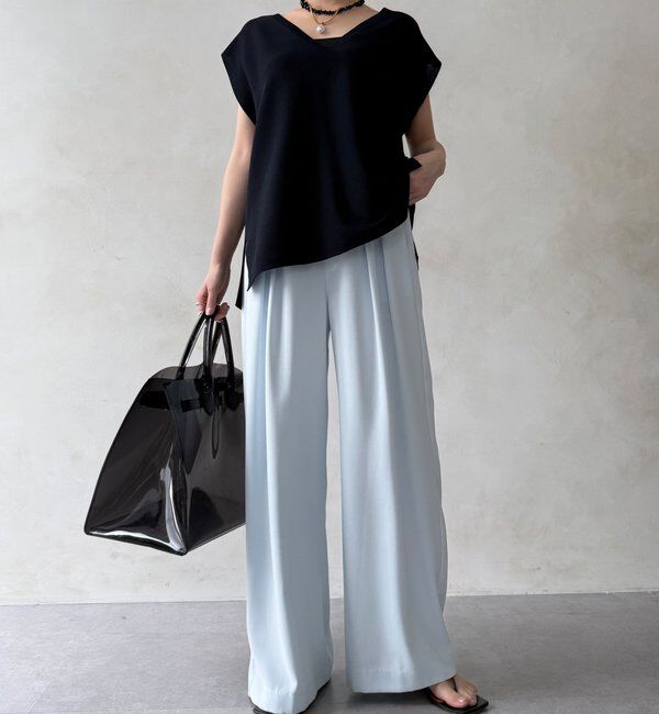  「【累計販売数3万枚突破/21色4サイズ展開！】タックワイドパンツ」|チノ|