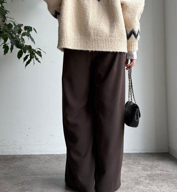  「【累計販売数3万枚突破/21色4サイズ展開！】タックワイドパンツ」|チノ|