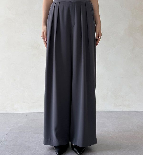  「【累計販売数3万枚突破/21色4サイズ展開！】タックワイドパンツ」|チノ|