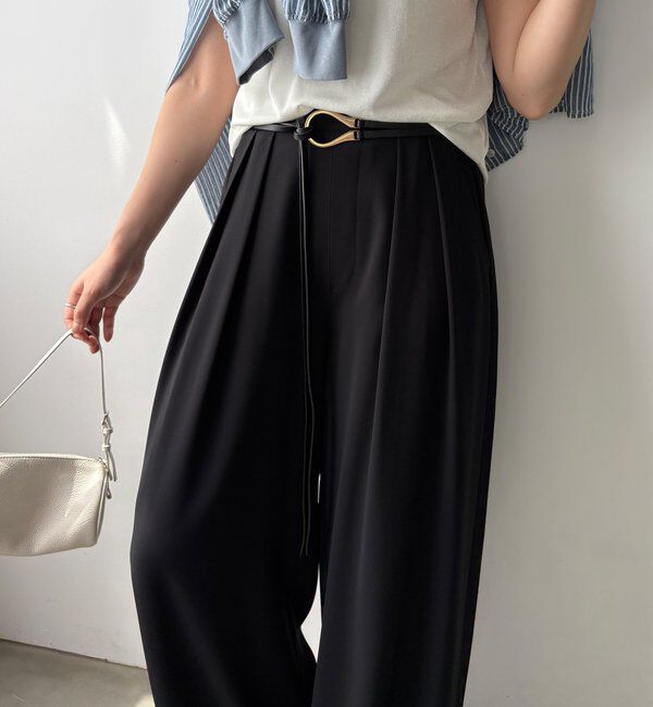  「【累計販売数3万枚突破/21色4サイズ展開！】タックワイドパンツ」|チノ|