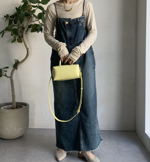  「裾フリンジデニムジャンスカ」|ワンピース|