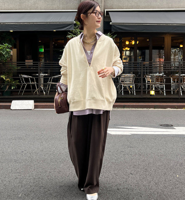  「【新色追加】【インフルエンサー OKOCHI企画】ハーフジップスウェット」|Tシャツ・カットソー|