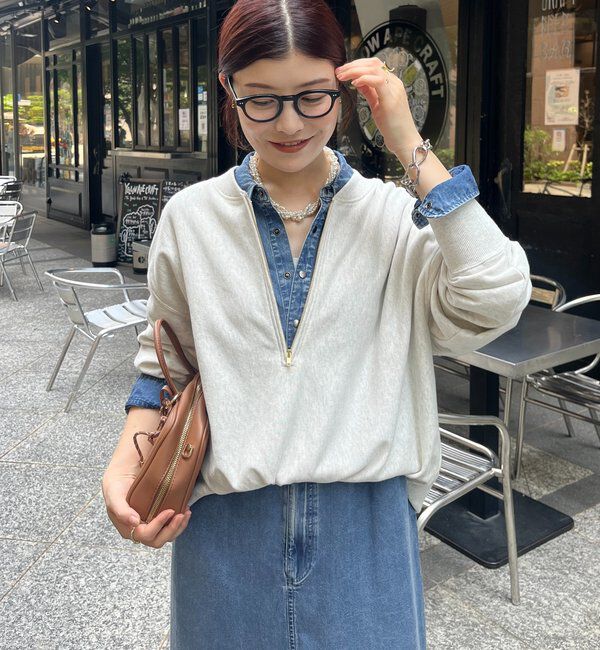  「【新色追加】【インフルエンサー OKOCHI企画】ハーフジップスウェット」|Tシャツ・カットソー|