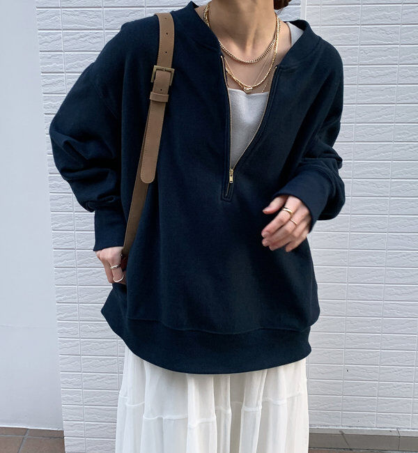  「【新色追加】【インフルエンサー OKOCHI企画】ハーフジップスウェット」|Tシャツ・カットソー|