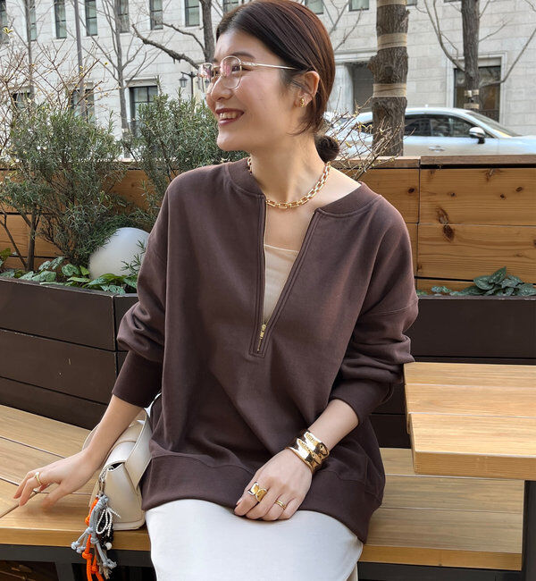  「【新色追加】【インフルエンサー OKOCHI企画】ハーフジップスウェット」|Tシャツ・カットソー|