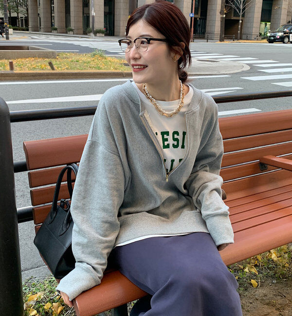  「【新色追加】【インフルエンサー OKOCHI企画】ハーフジップスウェット」|Tシャツ・カットソー|