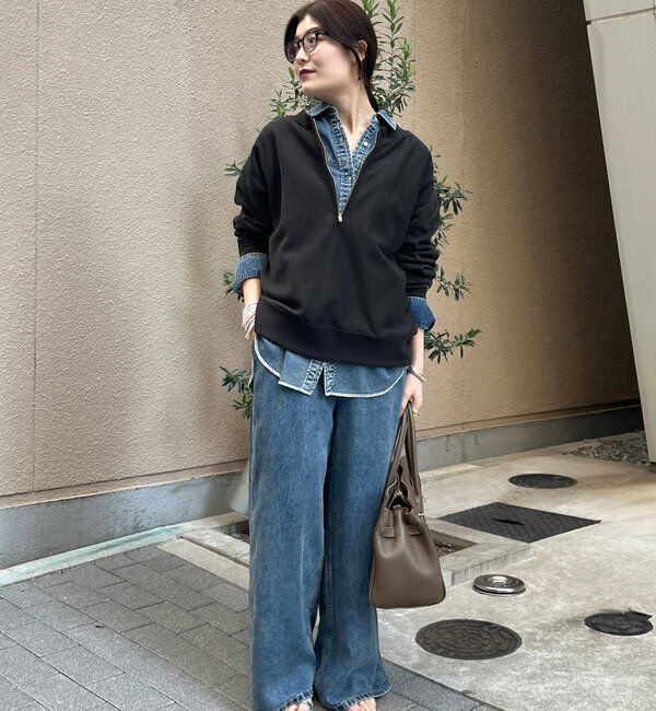  「【新色追加】【インフルエンサー OKOCHI企画】ハーフジップスウェット」|Tシャツ・カットソー|