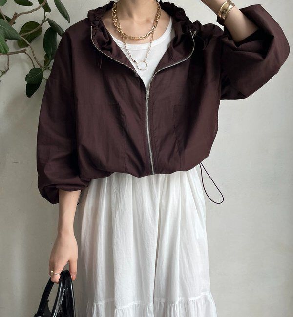  「【新色追加】綿ローンドロストブルゾン」|ブルゾン・スタジャン|ブラウン