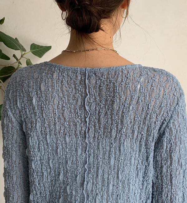  「リンクルフラワーシャーリングプルオーバー」|Tシャツ・カットソー|