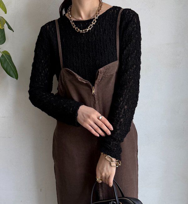  「リンクルフラワーシャーリングプルオーバー」|Tシャツ・カットソー|