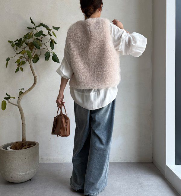  「サイドスナップフェイクカシミヤファープルオーバー」|ベスト・ジレ|