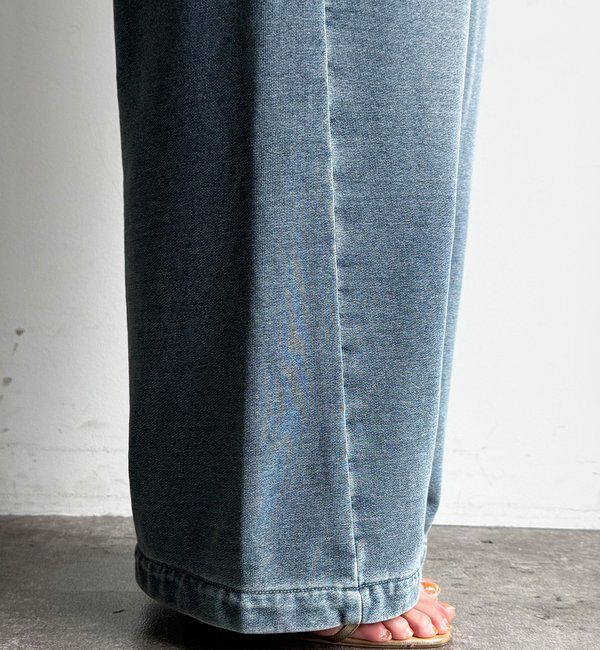  「【デニムなのにスウェット!?】デニムスウェットパンツ」|チノ|