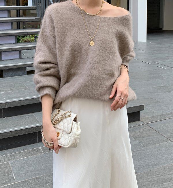  「ファーカシミヤプルオーバー」|ニット・セーター|モカ