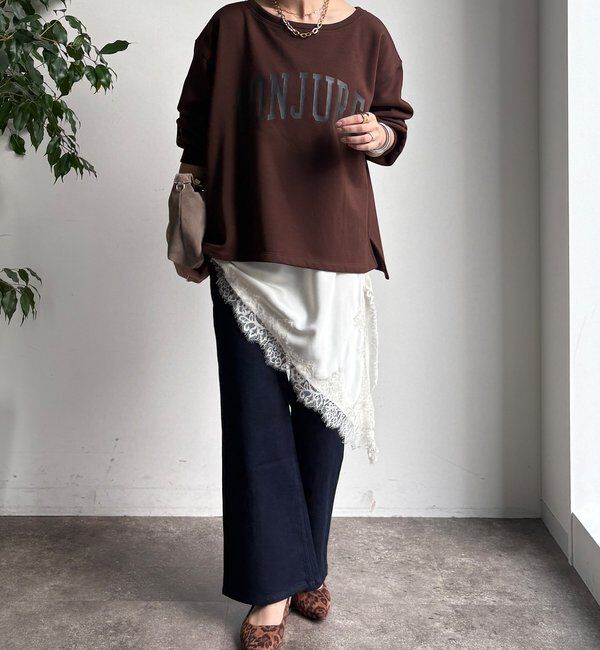  「前後ロゴプリント裏起毛プルオーバー」|Tシャツ・カットソー|