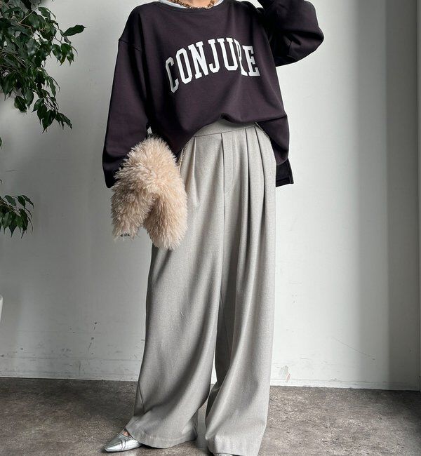  「前後ロゴプリント裏起毛プルオーバー」|Tシャツ・カットソー|