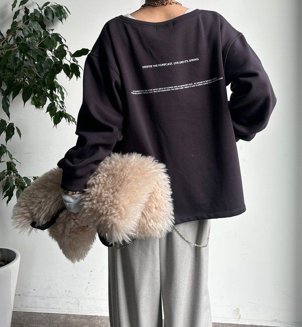  「前後ロゴプリント裏起毛プルオーバー」|Tシャツ・カットソー|