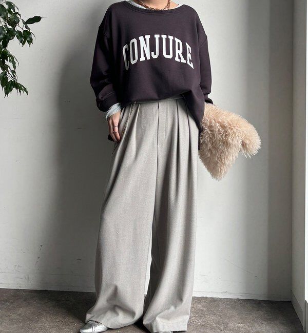  「前後ロゴプリント裏起毛プルオーバー」|Tシャツ・カットソー|