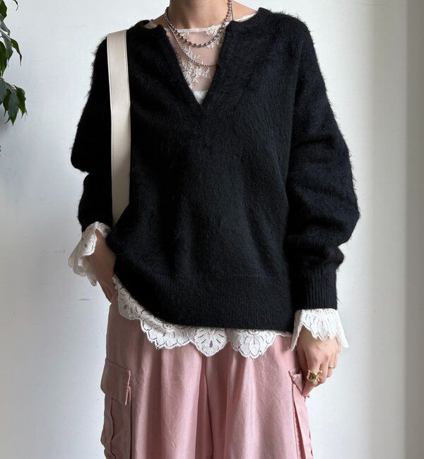  「深Vスリットニット」|ニット・セーター|