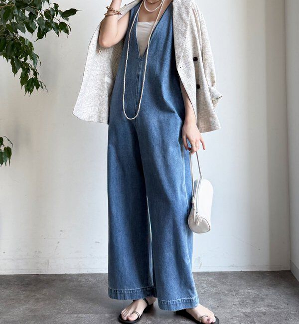  「【WEB限定】深Vサロペット」|ワンピース|