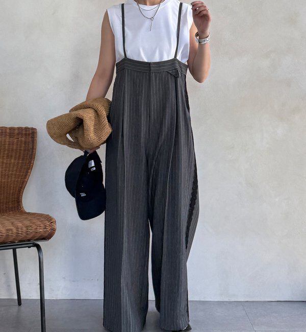  「【WEB限定】ハイウエストサロペット」|ワンピース|