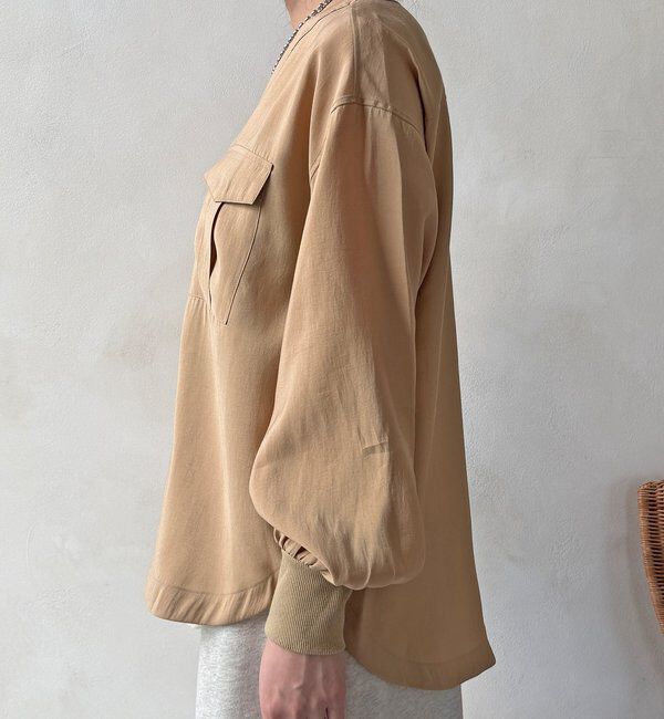  「【WEB限定】ノーカラーブルゾンライクシャツ」|シャツ・ブラウス|