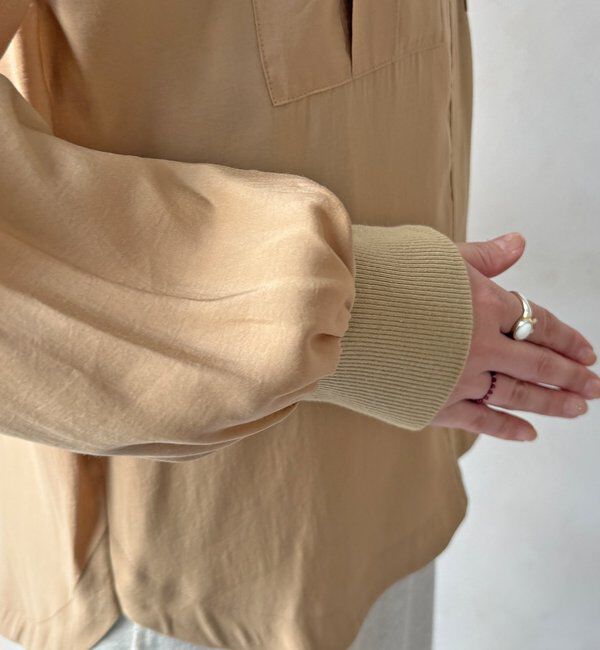  「【WEB限定】ノーカラーブルゾンライクシャツ」|シャツ・ブラウス|