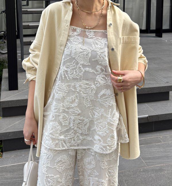  「【セットアップ可能】メッシュレースキャミ」|シャツ・ブラウス|