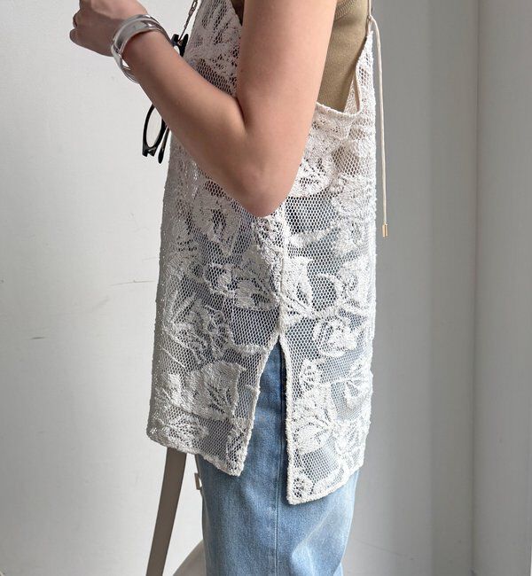  「【セットアップ可能】メッシュレースキャミ」|シャツ・ブラウス|