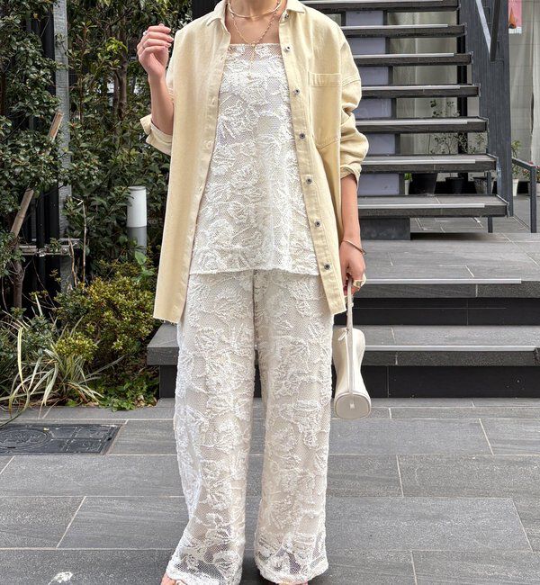  「【セットアップ可能】メッシュレースキャミ」|シャツ・ブラウス|