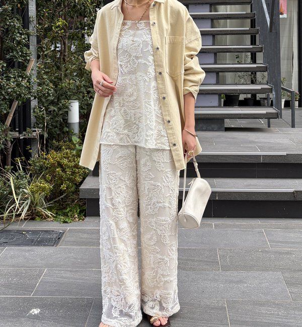  「【セットアップ可能】メッシュレースキャミ」|シャツ・ブラウス|