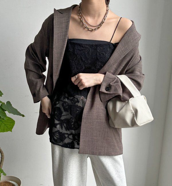  「【セットアップ可能】メッシュレースキャミ」|シャツ・ブラウス|