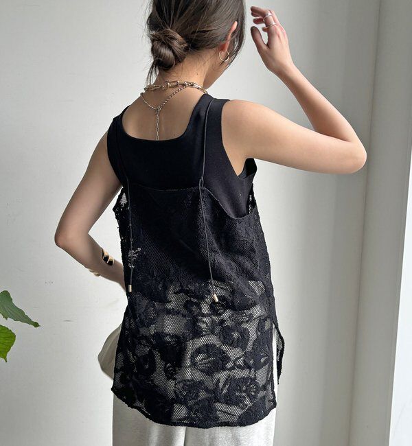  「【セットアップ可能】メッシュレースキャミ」|シャツ・ブラウス|